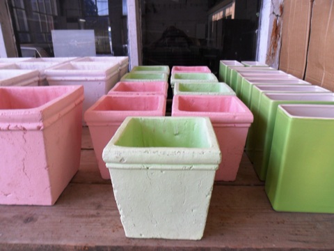 Gekleurde bloempotten div. maten