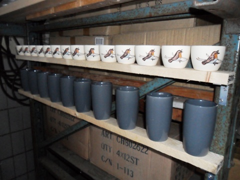 Blauwe kleine potjes