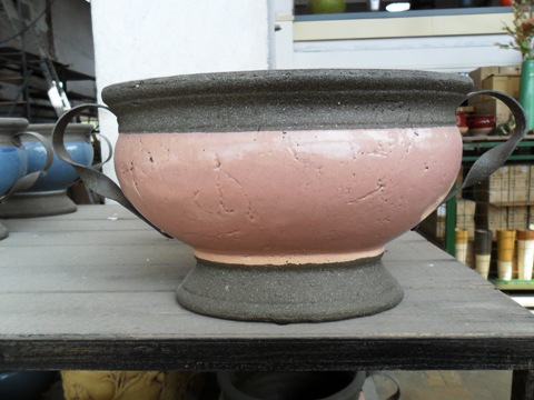 Ovale bloempot (oud roze)