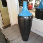 Geglazuurde blauwe vaas