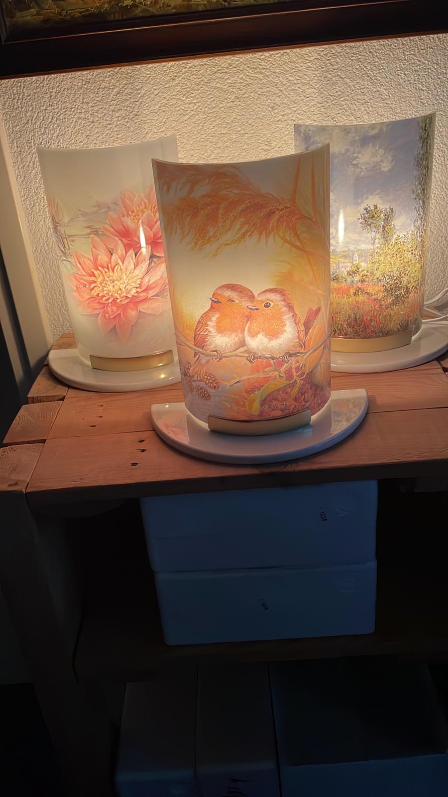 Lampje 3x (vogels - bomen - bloem)